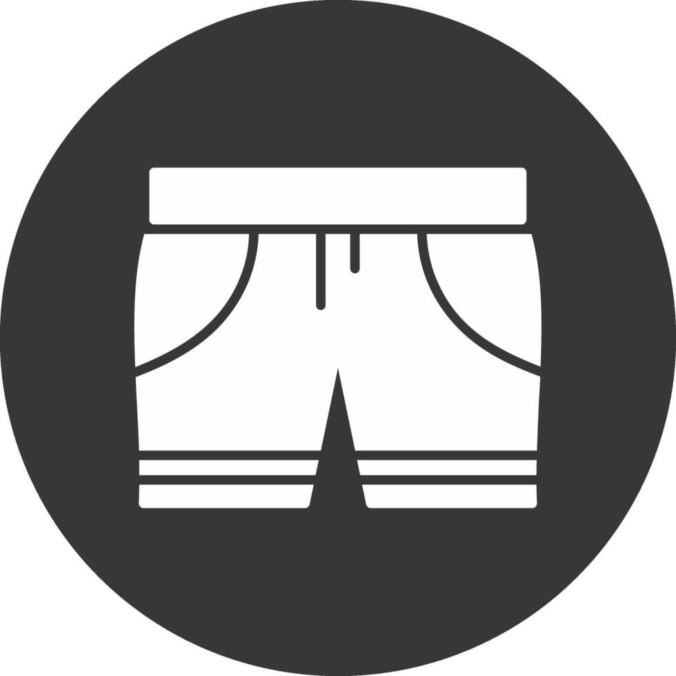 Swim Shorts Glyph Inverted Icon vector