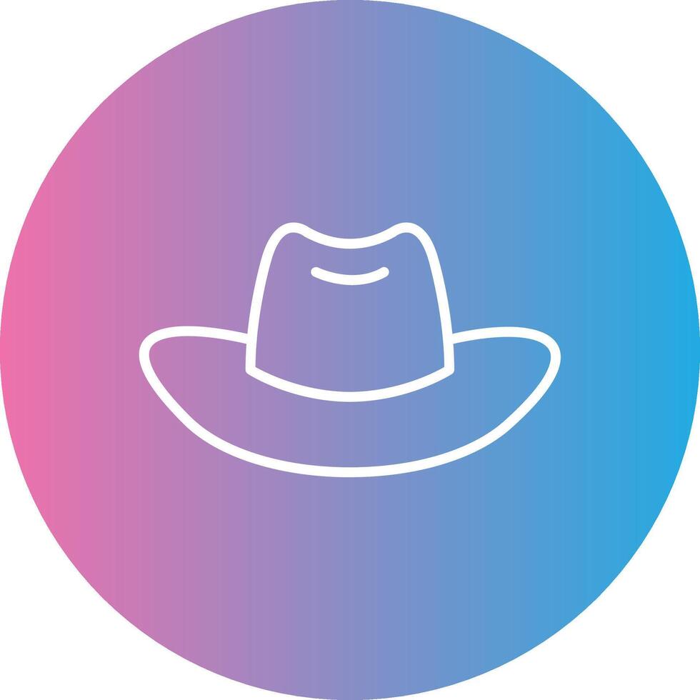 Cowboy Hat Line Gradient Circle Icon vector