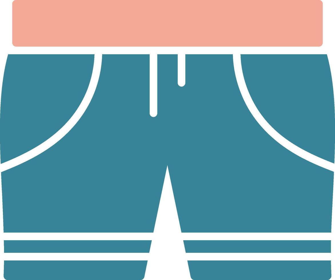 Swim Shorts Glyph Two Color Icon vector