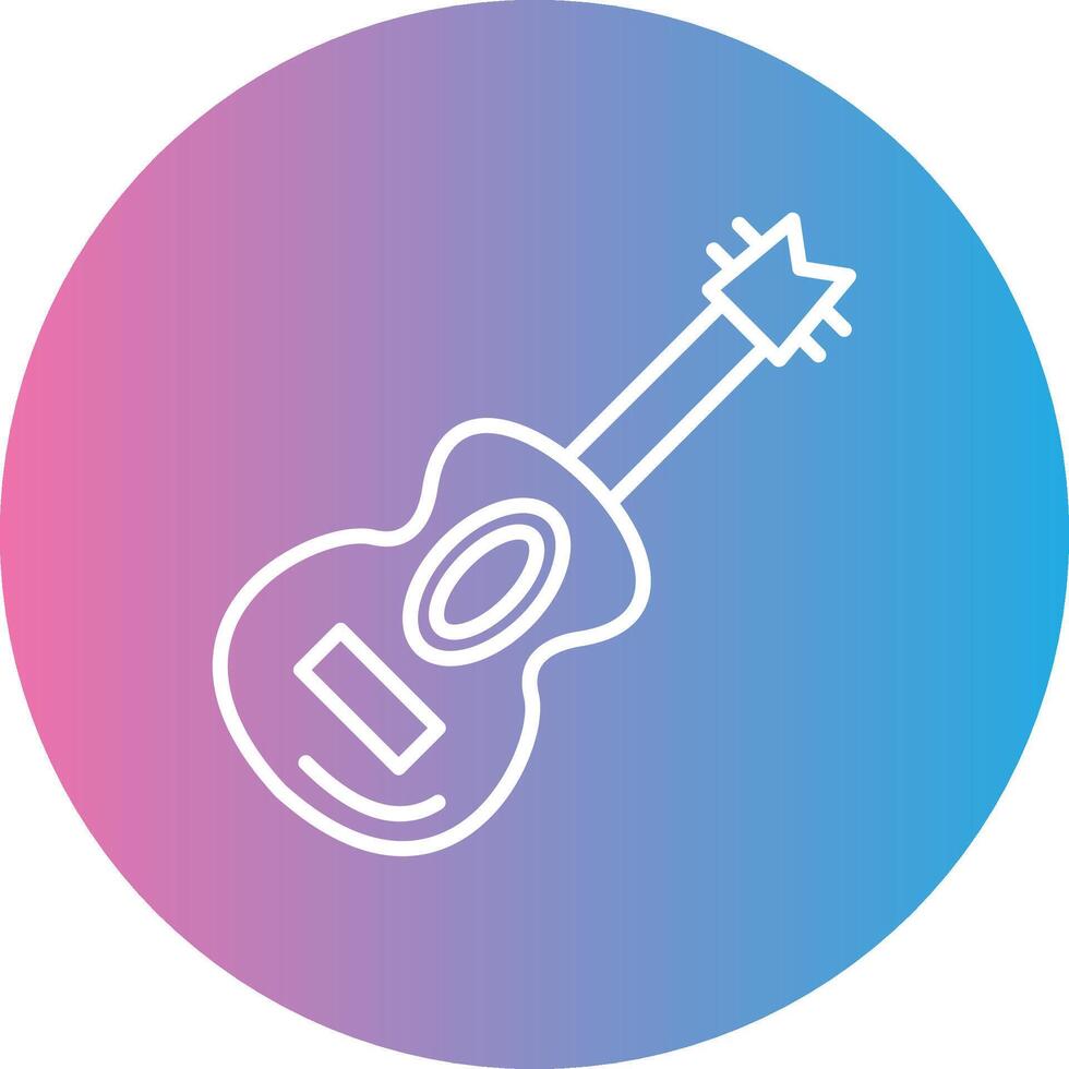 guitarra línea degradado circulo icono vector