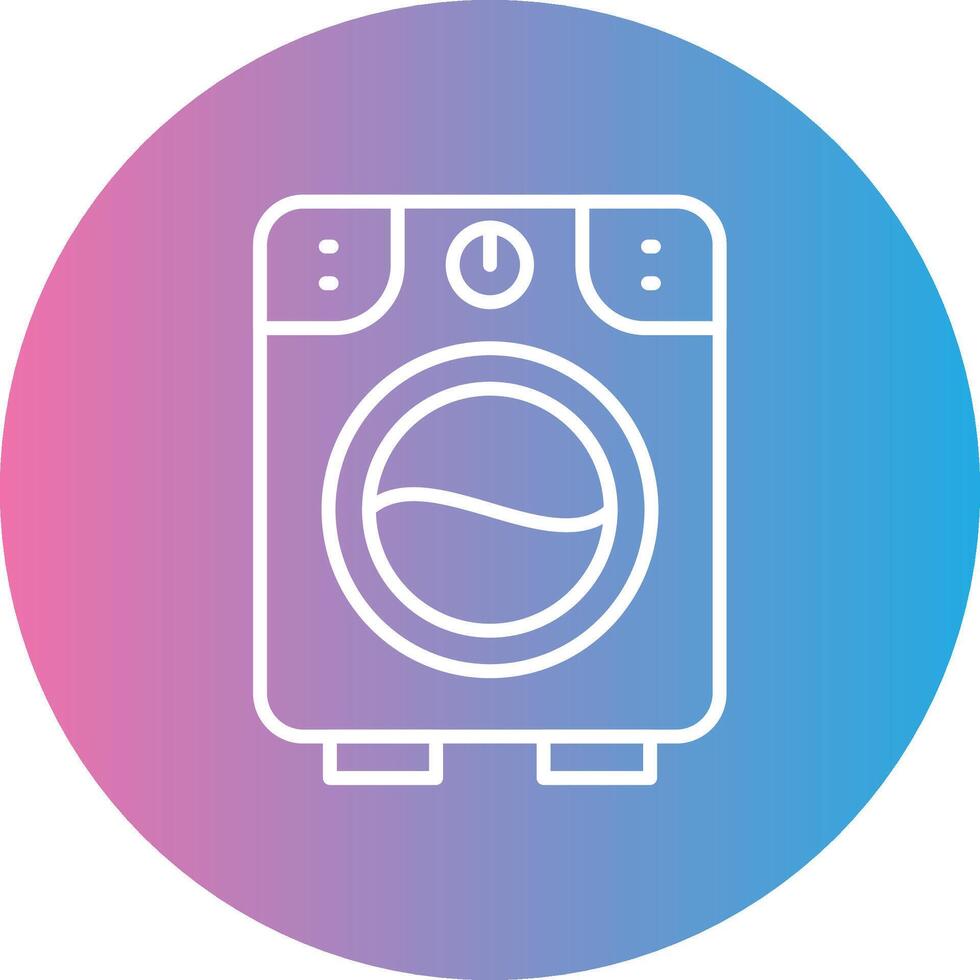 Washing Machine Line Gradient Circle Icon vector