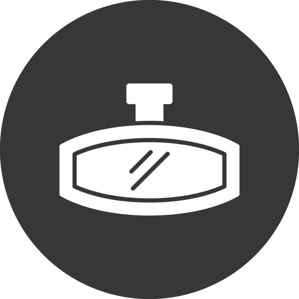 Rearview Mirror Glyph Inverted Icon vector