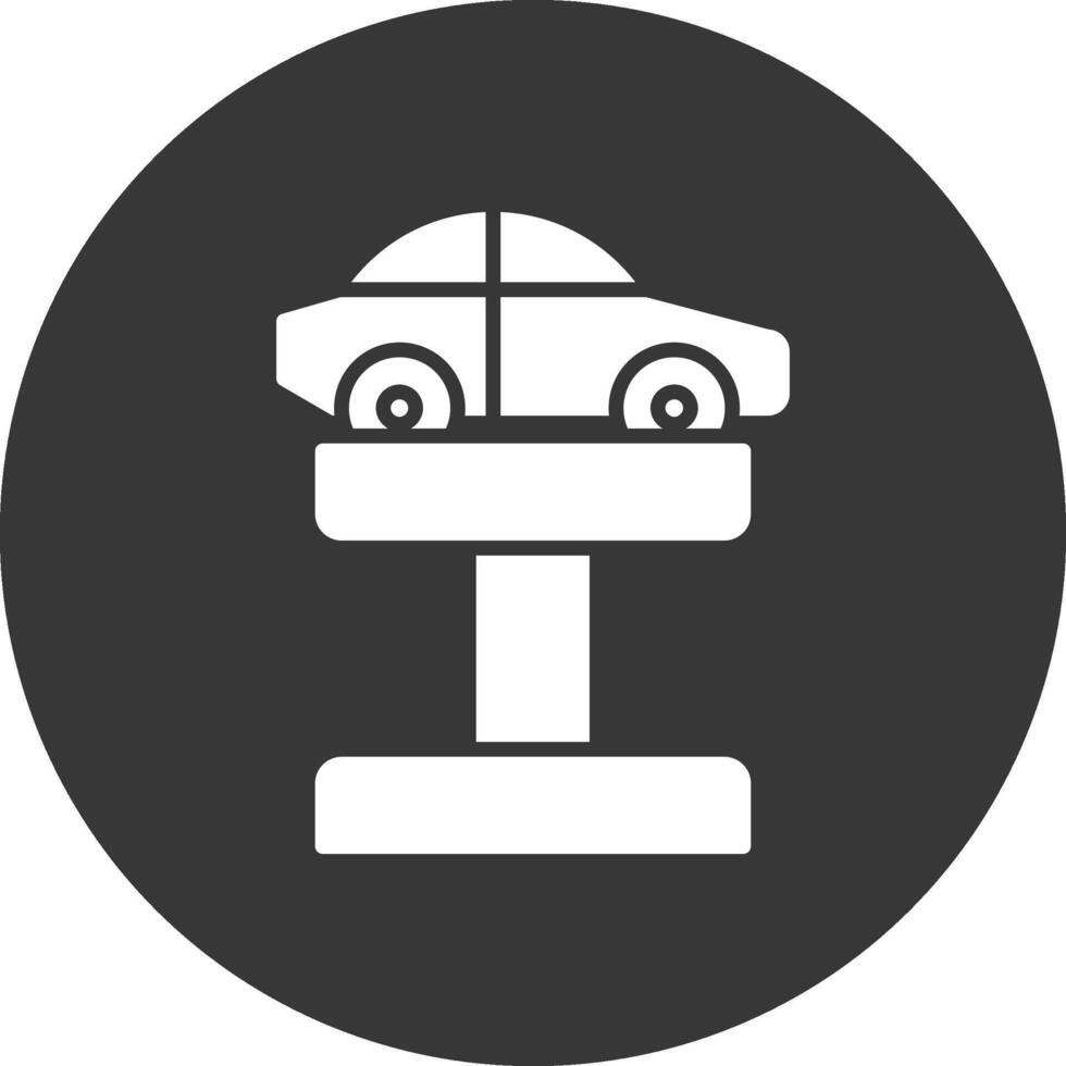 Car Jack Glyph Inverted Icon vector