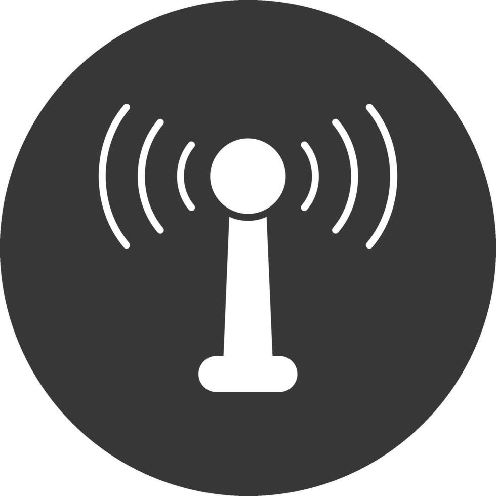 Antenna Glyph Inverted Icon vector