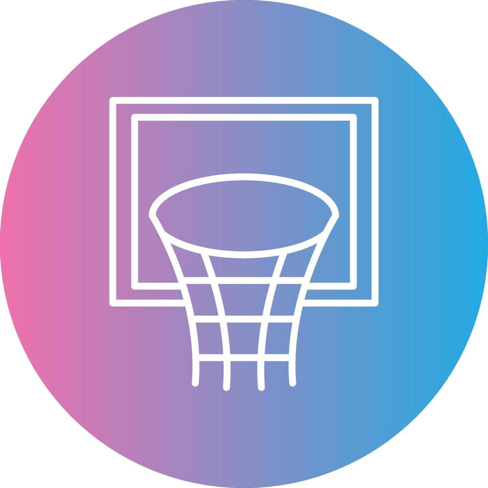 Basketball Hoop Line Gradient Circle Icon vector