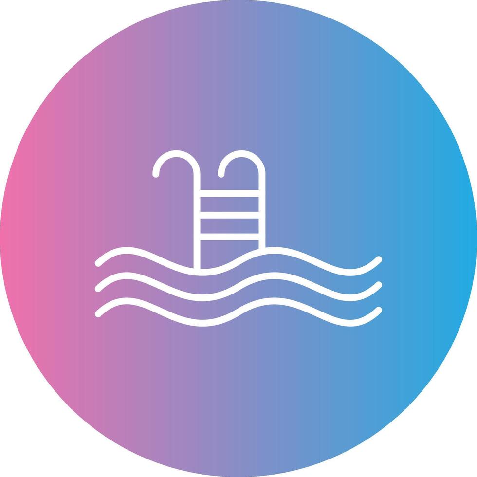 Swimming Pool Line Gradient Circle Icon vector