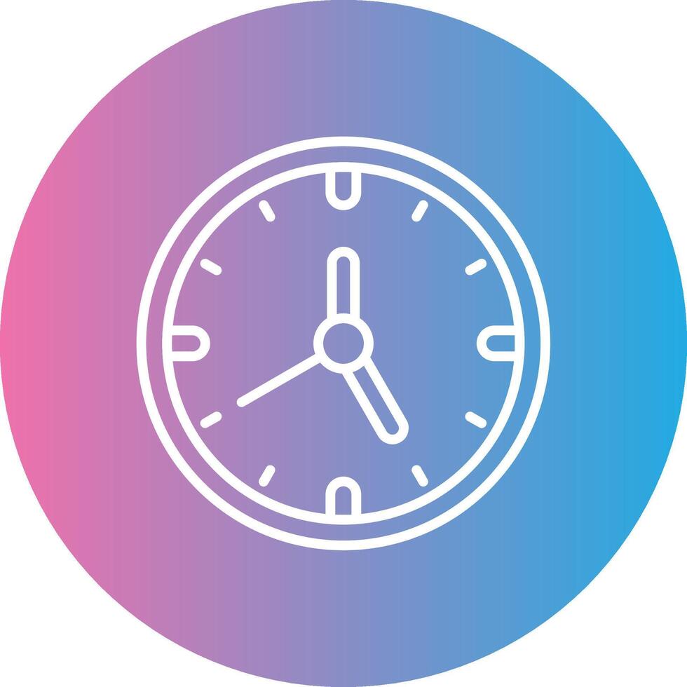 reloj línea degradado circulo icono vector