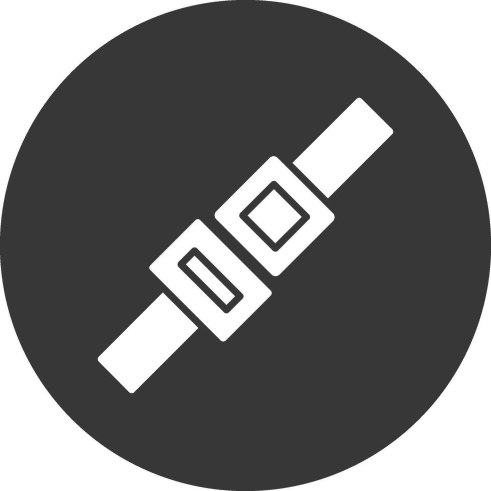 Seat Belt Glyph Inverted Icon vector