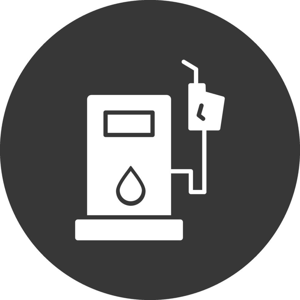 Petrol Station Glyph Inverted Icon vector