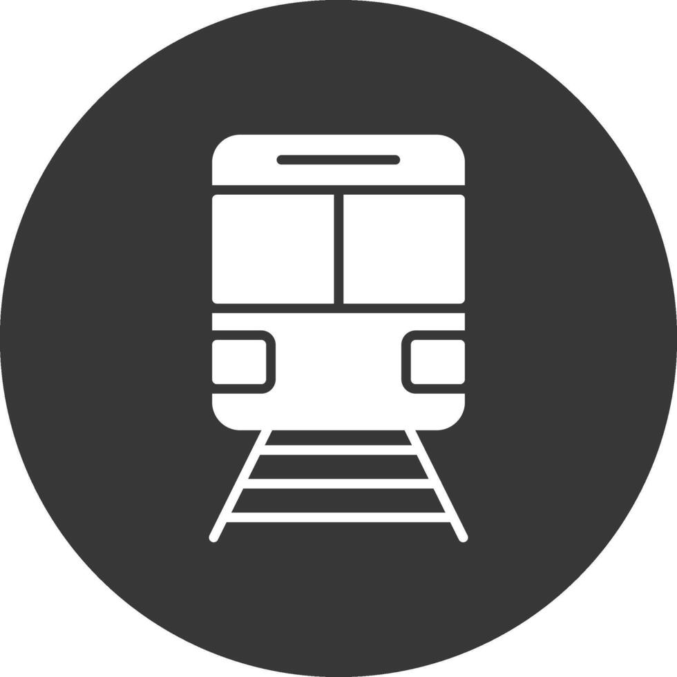 Train Glyph Inverted Icon vector