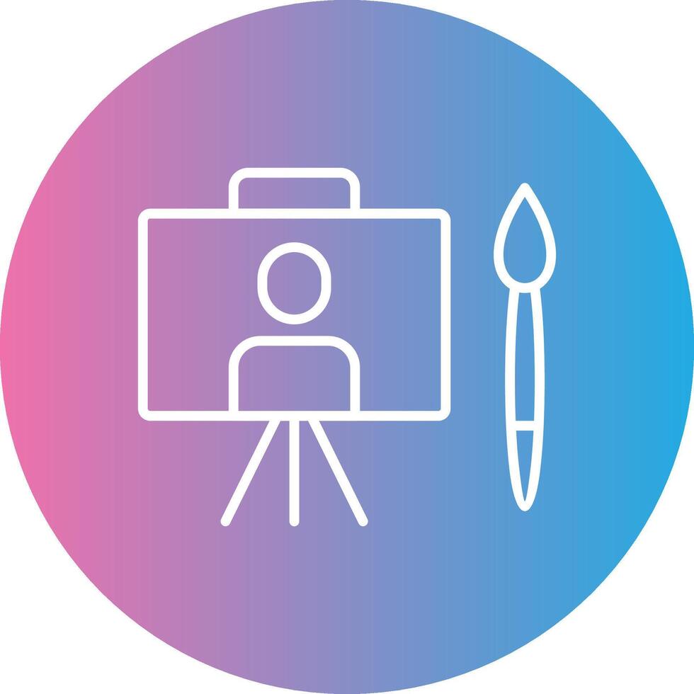 Painting Line Gradient Circle Icon vector