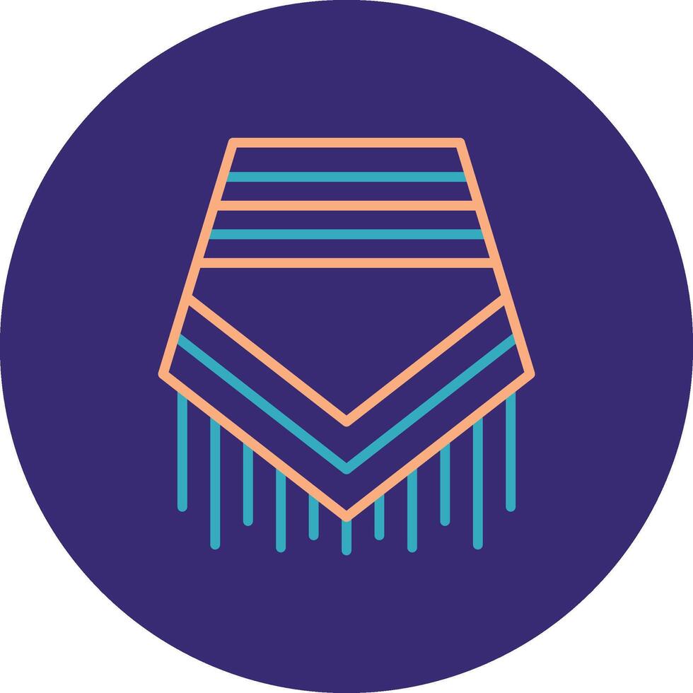 Poncho Line Two Color Circle Icon vector