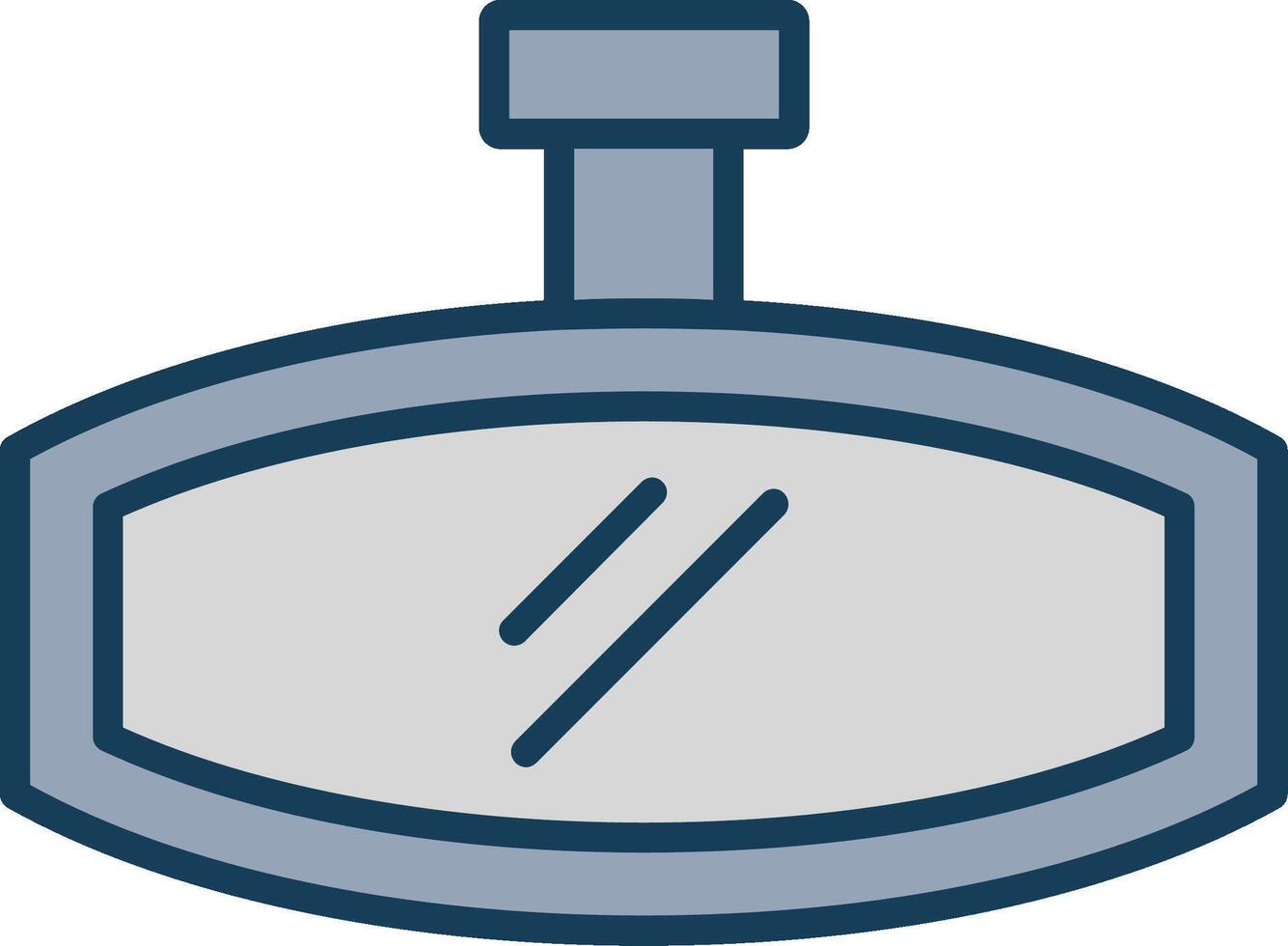 Rearview Mirror Line Filled Grey Icon vector
