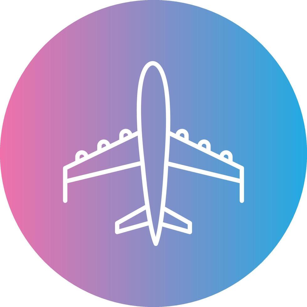 Plane Line Gradient Circle Icon vector