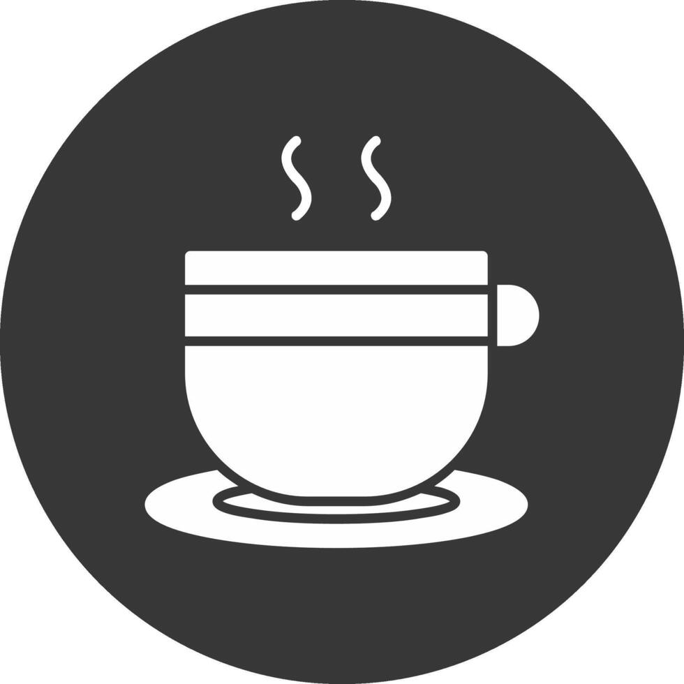 Teacup Glyph Inverted Icon vector
