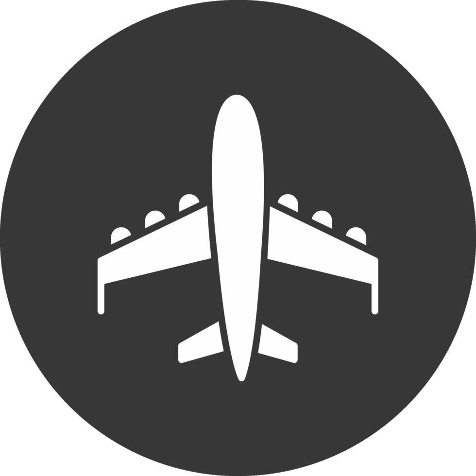 Plane Glyph Inverted Icon vector