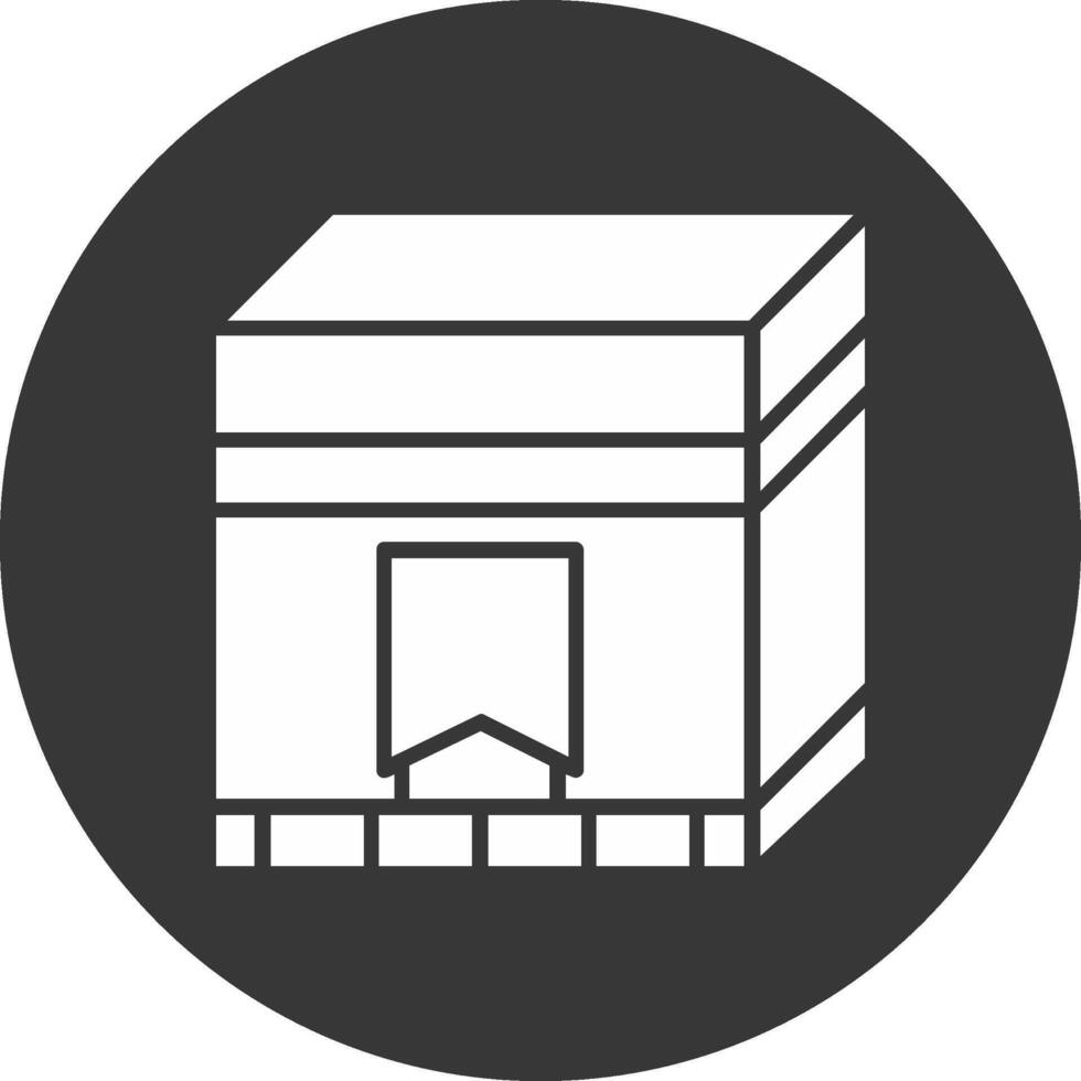 Kaaba Glyph Inverted Icon vector