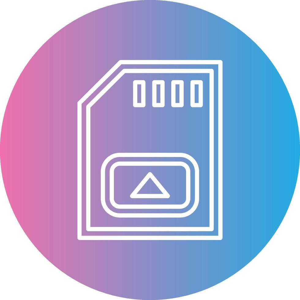 Memory Card Line Gradient Circle Icon vector