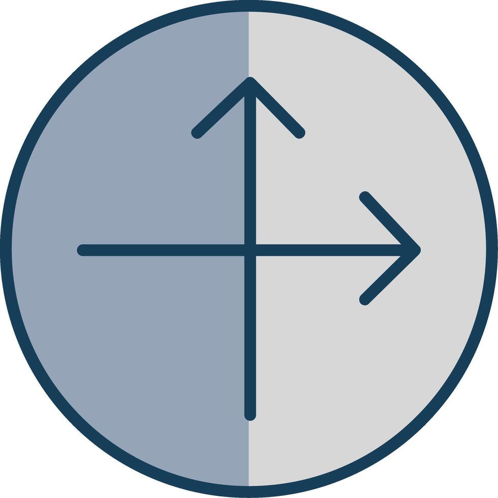 Intersect Line Filled Grey Icon vector