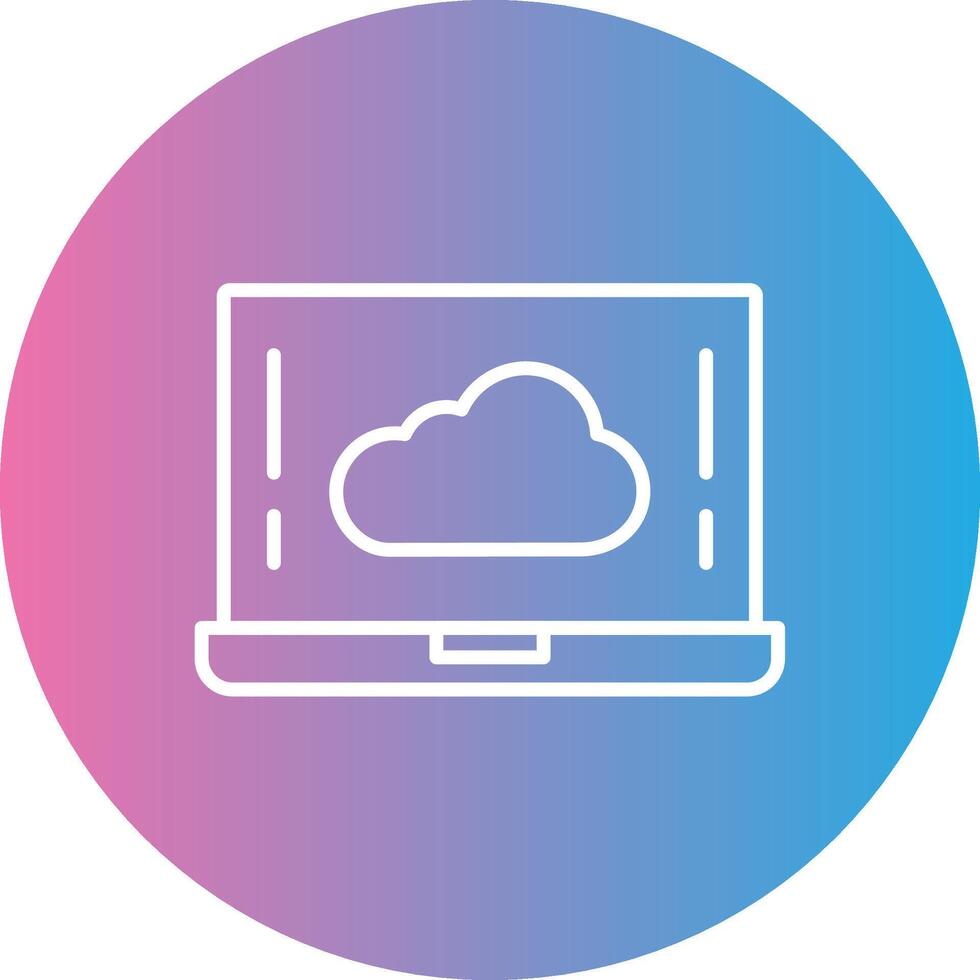 Cloud Line Gradient Circle Icon vector