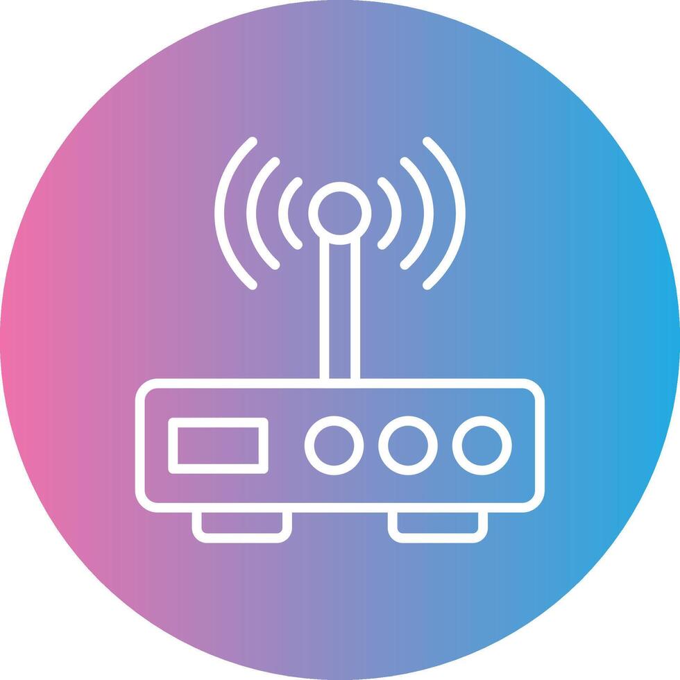 Modem Line Gradient Circle Icon vector