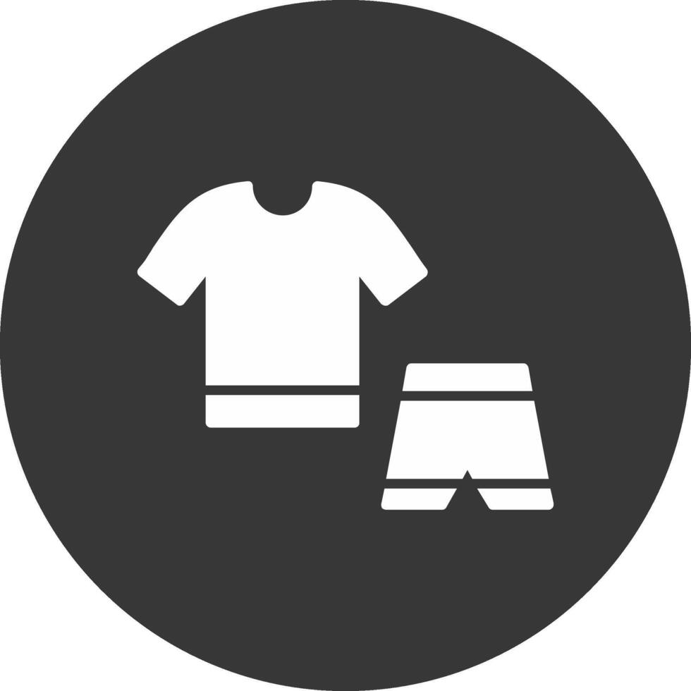 Workout Clothes Glyph Inverted Icon vector