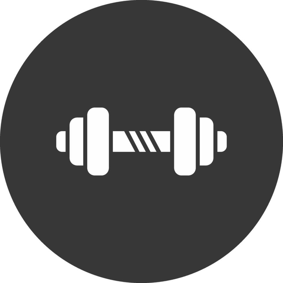 Barbell Glyph Inverted Icon vector