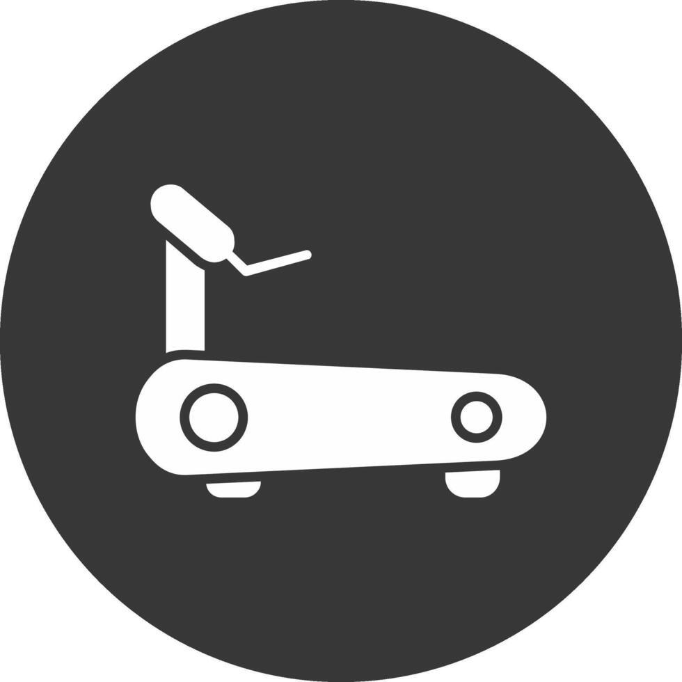 Treadmill Glyph Inverted Icon vector