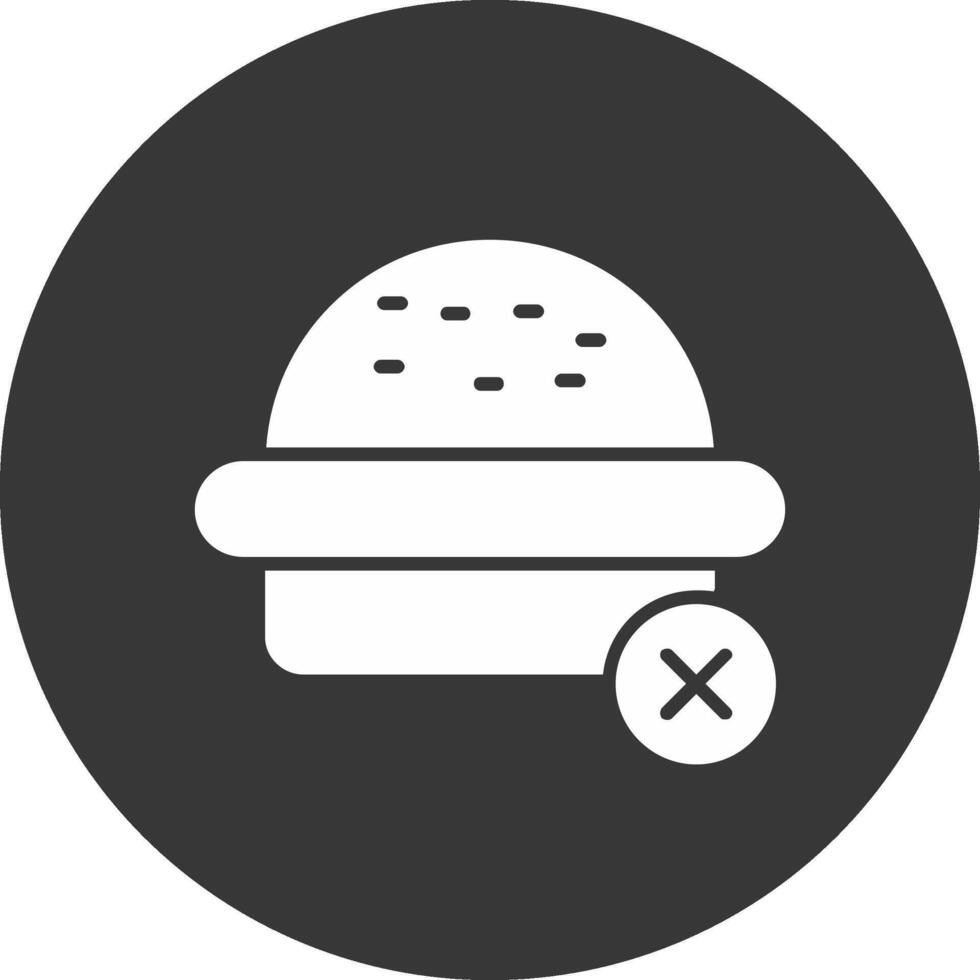 No hamburguesa glifo invertido icono vector