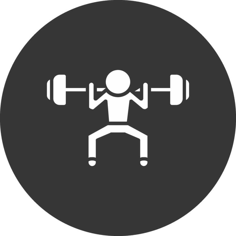 Weight Lifting Glyph Inverted Icon vector