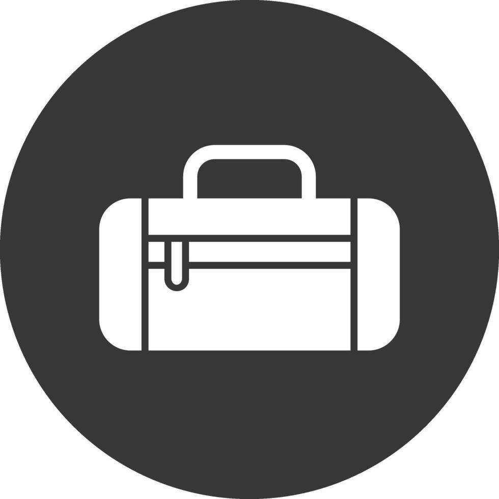 Duffle Bag Glyph Inverted Icon vector