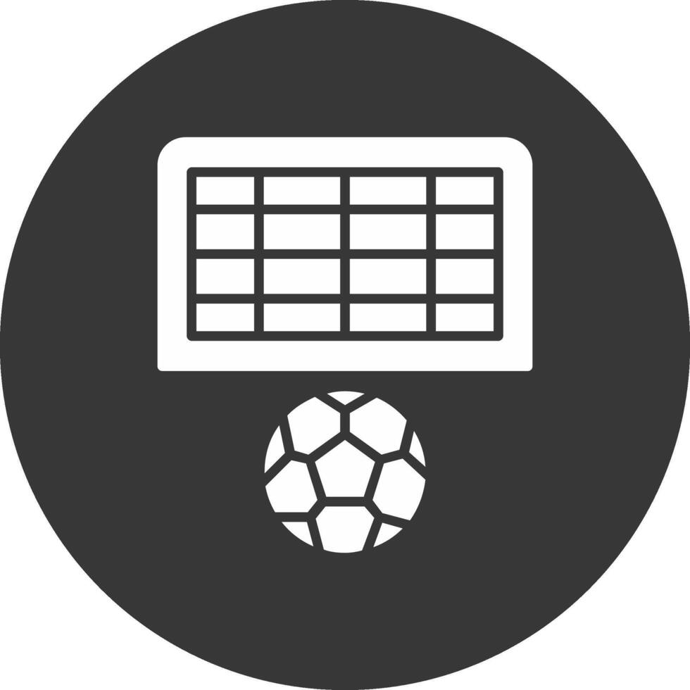 Football Goal Glyph Inverted Icon vector