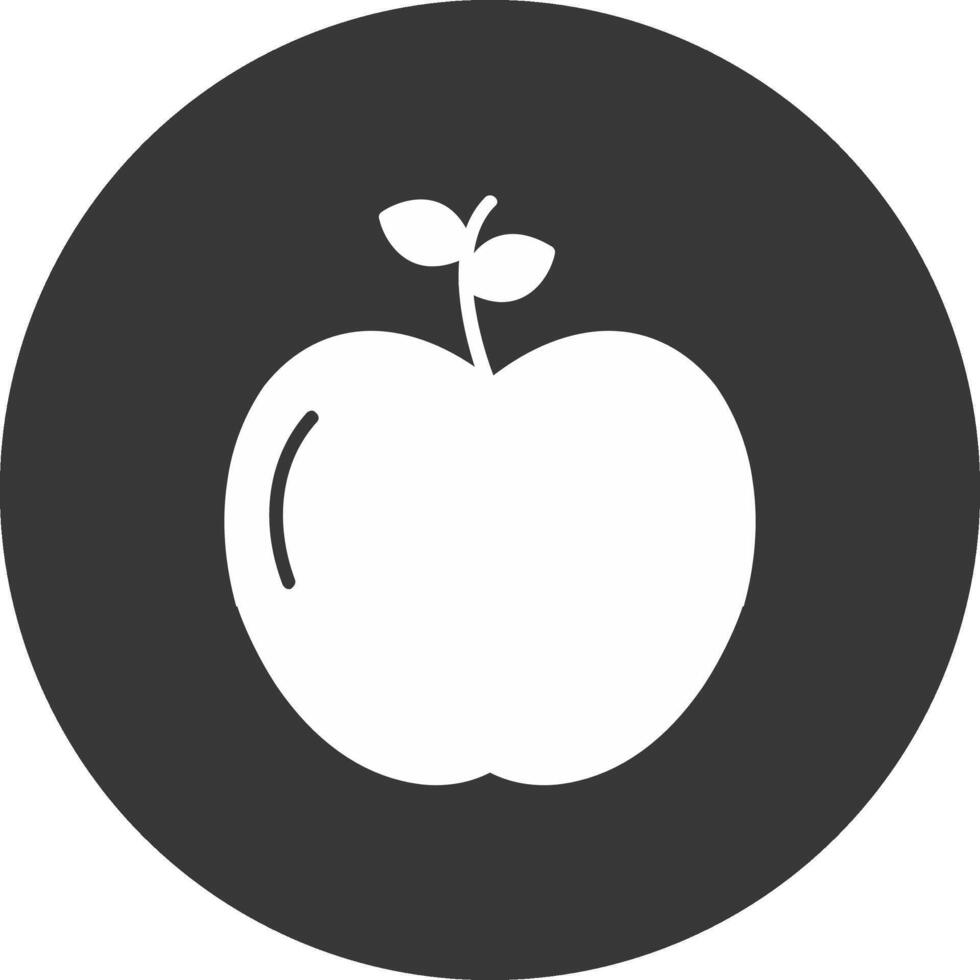 Apple Glyph Inverted Icon vector