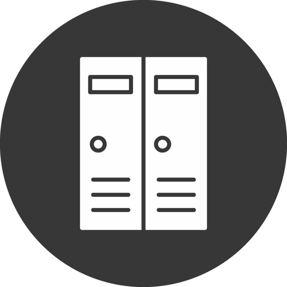 Lockers Glyph Inverted Icon vector