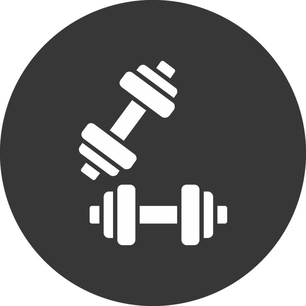 Dumbell Glyph Inverted Icon vector