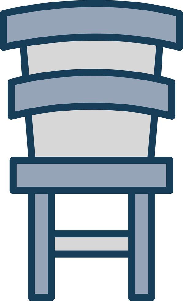 Dining Chair Line Filled Grey Icon vector