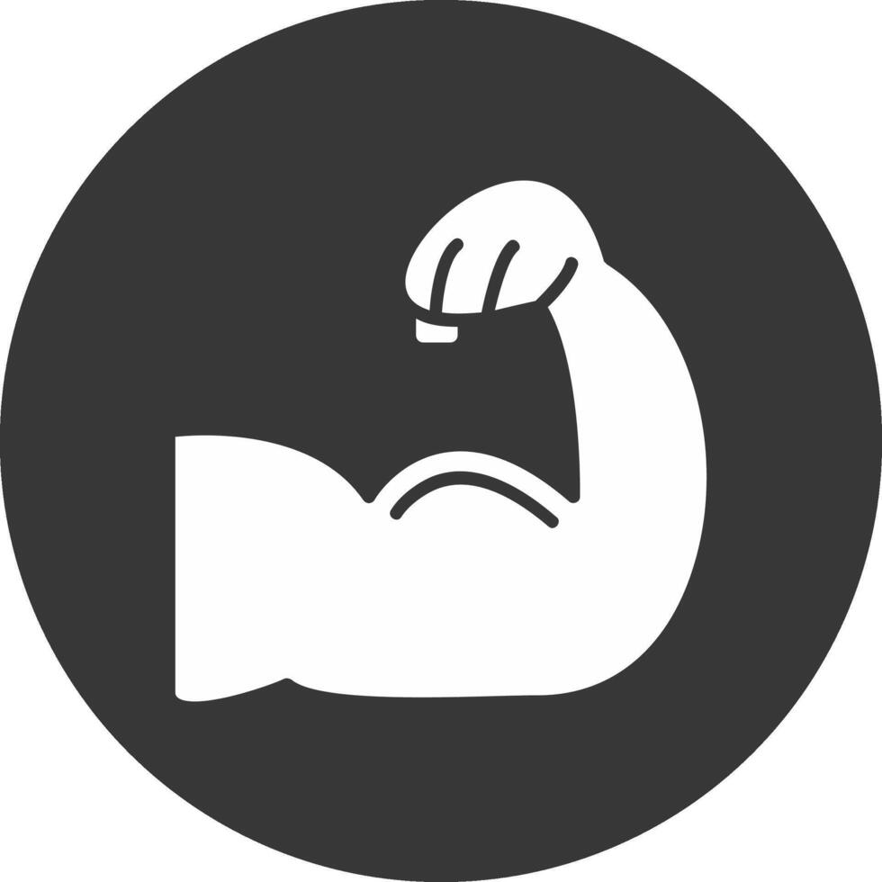 Body Builder Glyph Inverted Icon vector