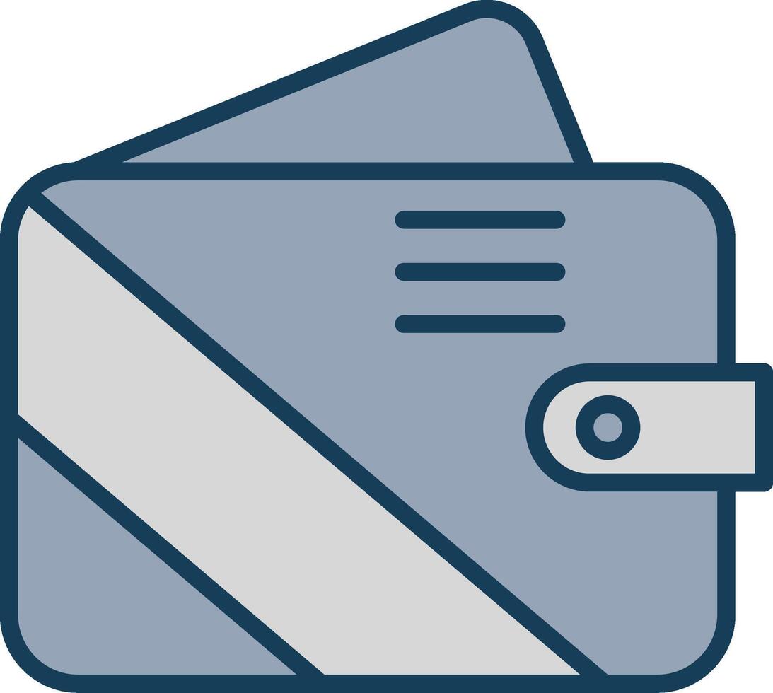 Wallet Line Filled Grey Icon vector