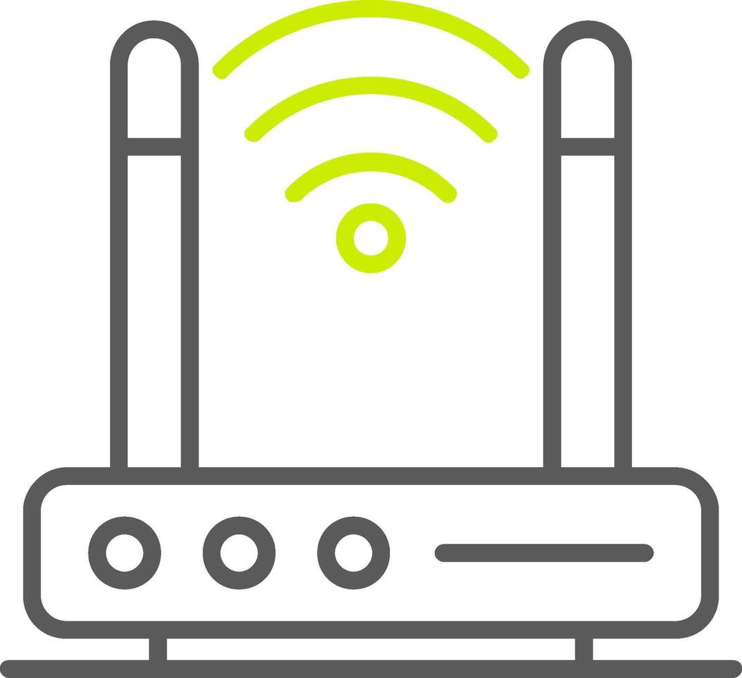 Wireless Modem Line Two Color Icon vector