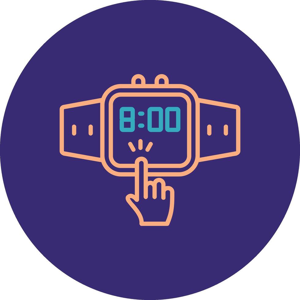 Touchscreen Line Two Color Circle Icon vector