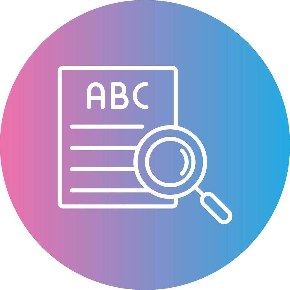 Spell Check Line Gradient Circle Icon vector