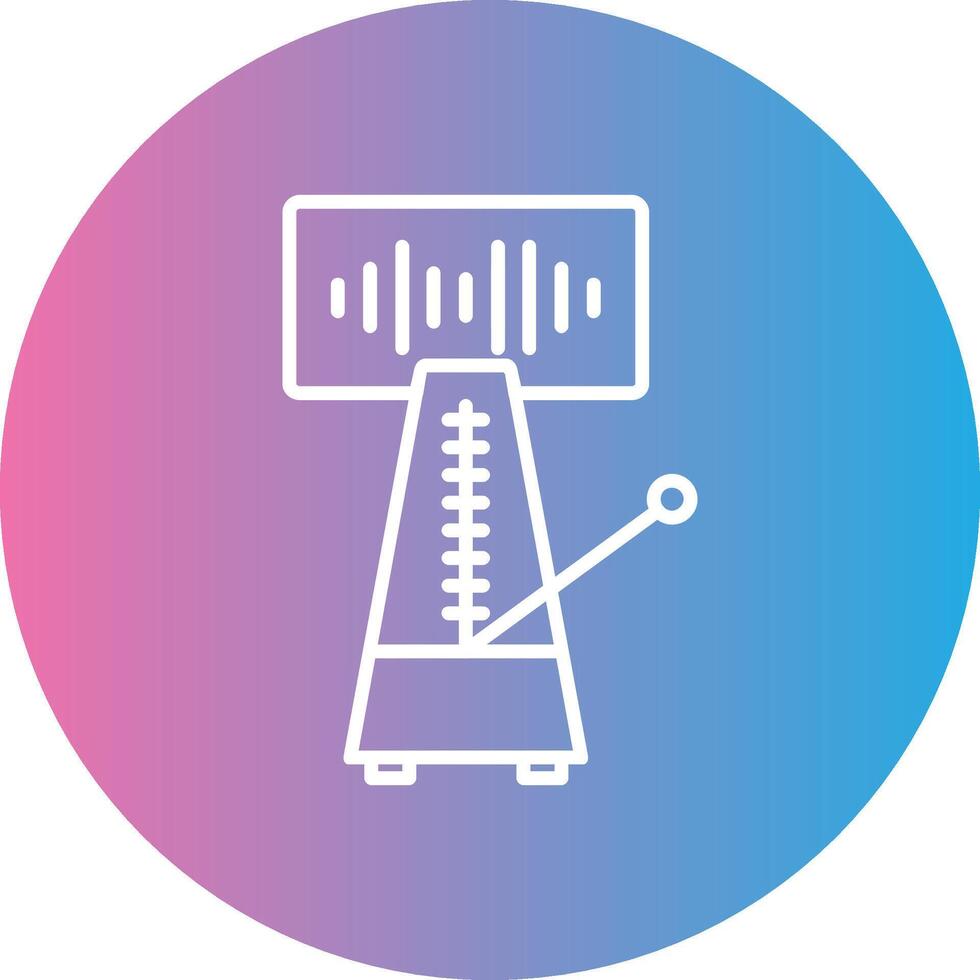 Metronome Line Gradient Circle Icon vector