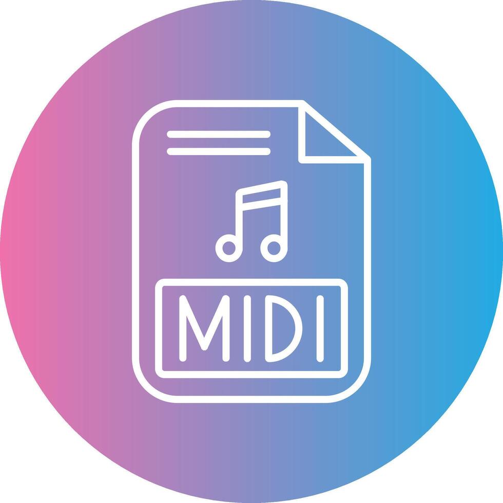Midi Line Gradient Circle Icon vector