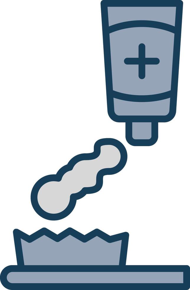 Tooth Paste Line Filled Grey Icon vector