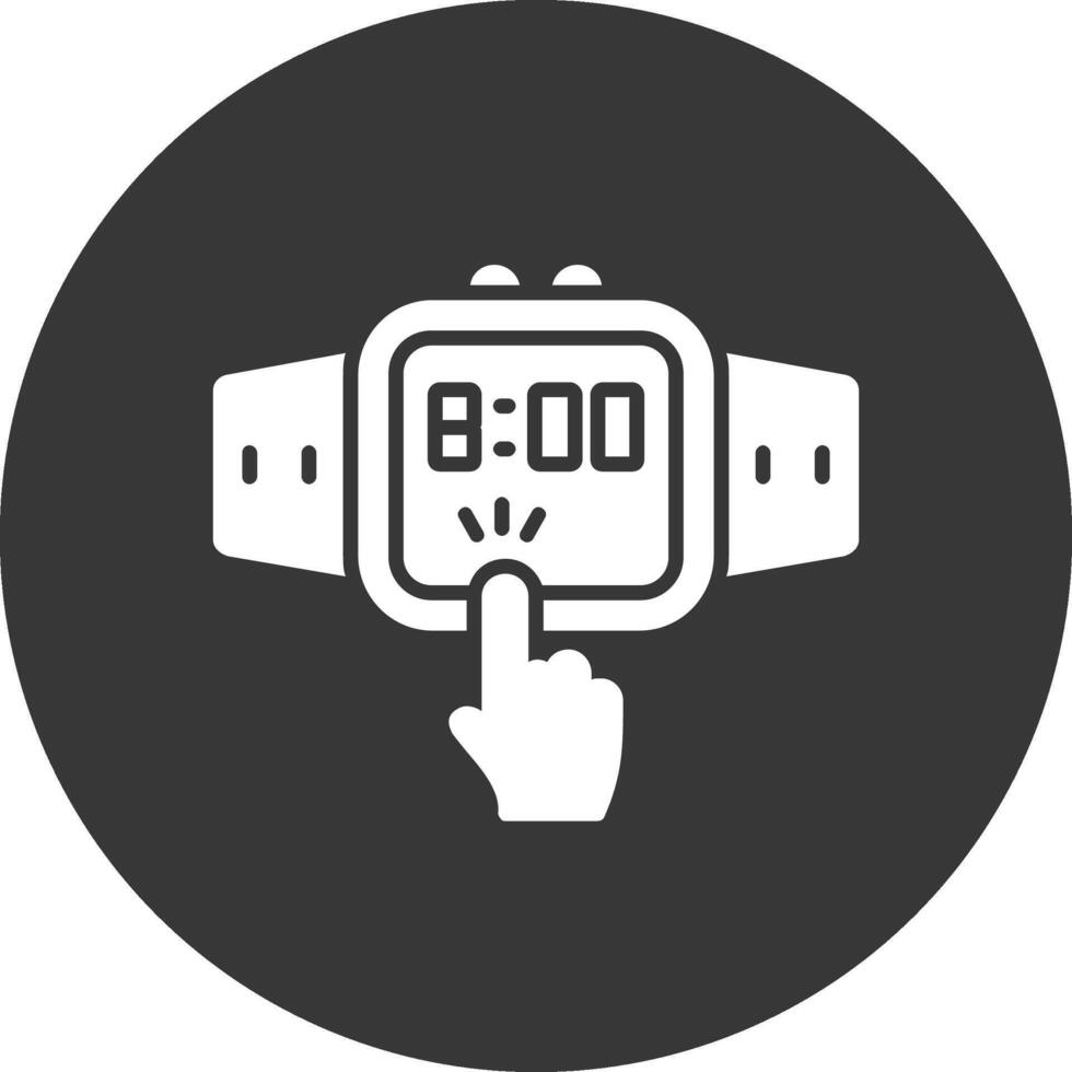 pantalla táctil glifo invertido icono vector