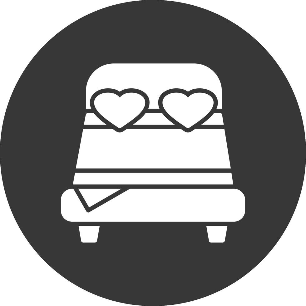 Double Bed Glyph Inverted Icon vector