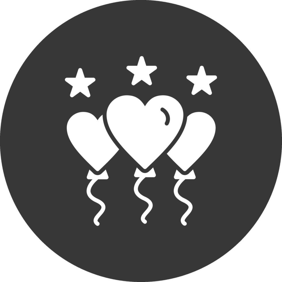 Balloons Glyph Inverted Icon vector
