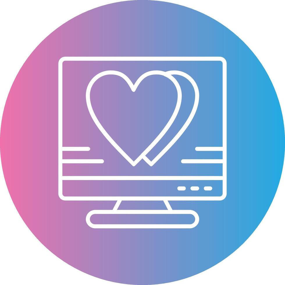 Heart Line Gradient Circle Icon vector