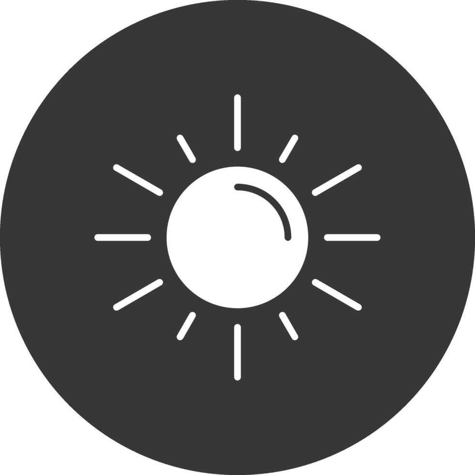 Sun Glyph Inverted Icon vector