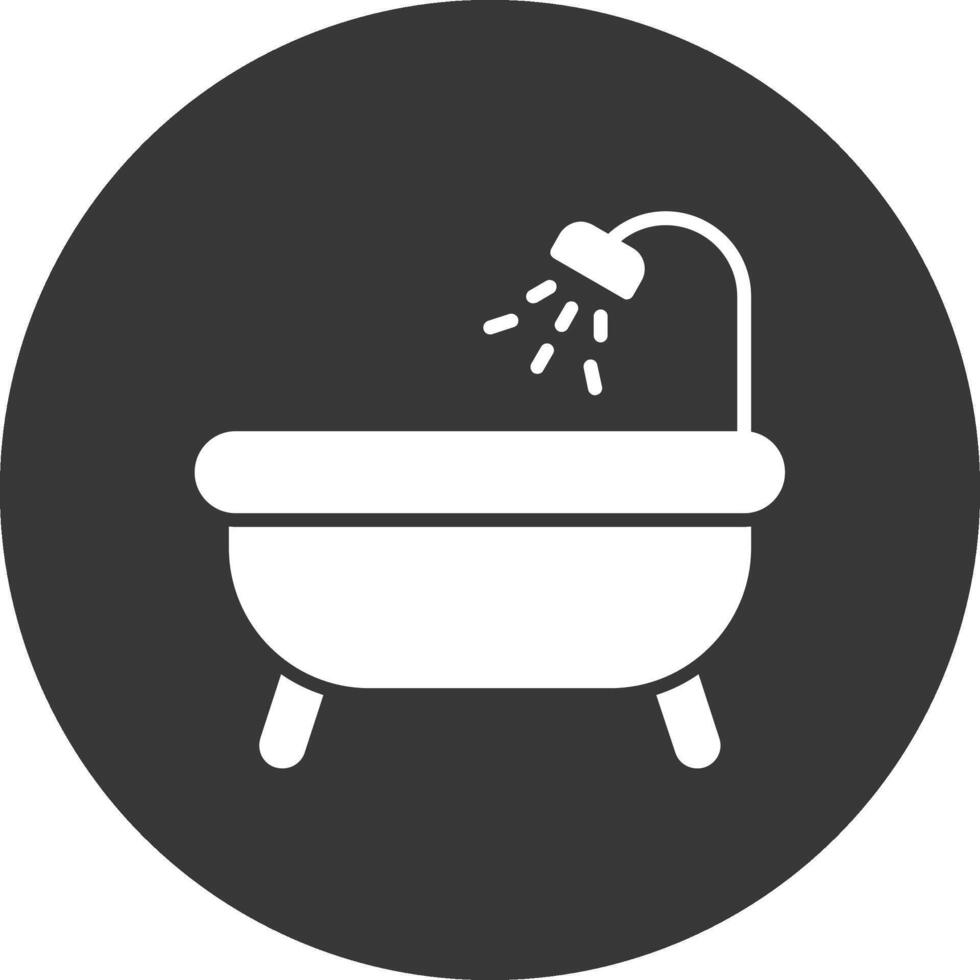 icono de glifo de bañera invertido vector